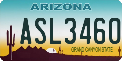 AZ license plate ASL3460