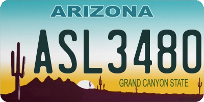 AZ license plate ASL3480