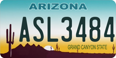 AZ license plate ASL3484