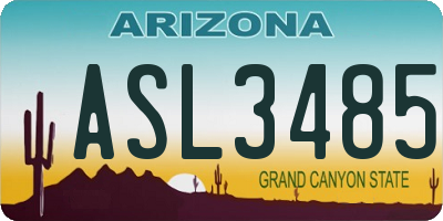 AZ license plate ASL3485