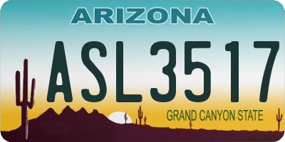AZ license plate ASL3517