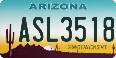 AZ license plate ASL3518