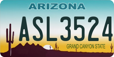 AZ license plate ASL3524