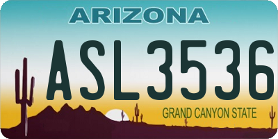 AZ license plate ASL3536