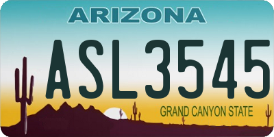 AZ license plate ASL3545