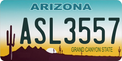 AZ license plate ASL3557