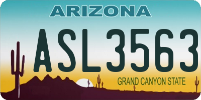 AZ license plate ASL3563