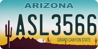 AZ license plate ASL3566