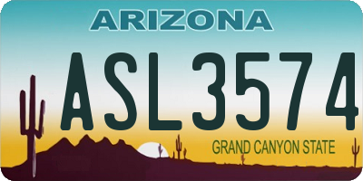 AZ license plate ASL3574
