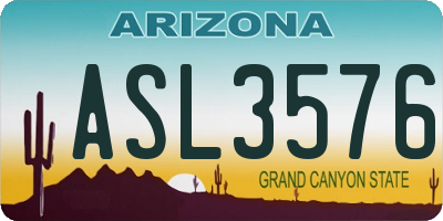 AZ license plate ASL3576
