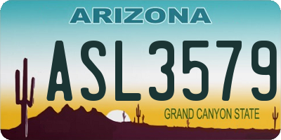 AZ license plate ASL3579