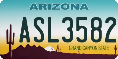 AZ license plate ASL3582
