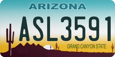 AZ license plate ASL3591