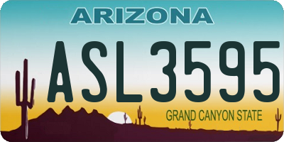 AZ license plate ASL3595