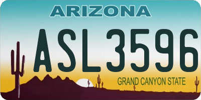AZ license plate ASL3596