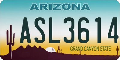 AZ license plate ASL3614