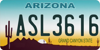 AZ license plate ASL3616