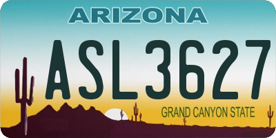 AZ license plate ASL3627