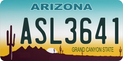 AZ license plate ASL3641