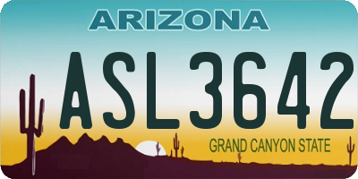AZ license plate ASL3642