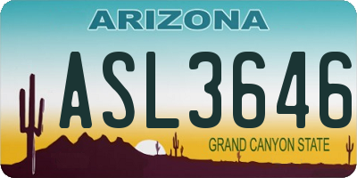 AZ license plate ASL3646