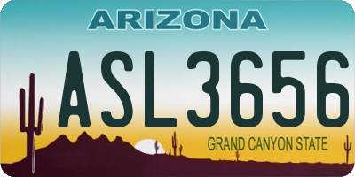 AZ license plate ASL3656