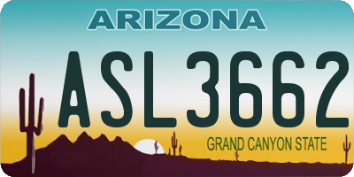 AZ license plate ASL3662