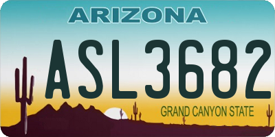 AZ license plate ASL3682
