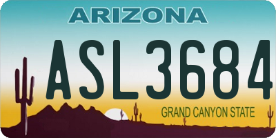 AZ license plate ASL3684