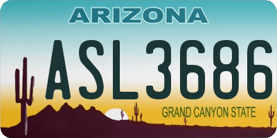 AZ license plate ASL3686