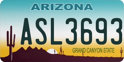 AZ license plate ASL3693