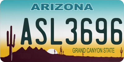 AZ license plate ASL3696