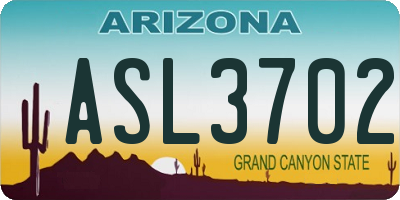 AZ license plate ASL3702