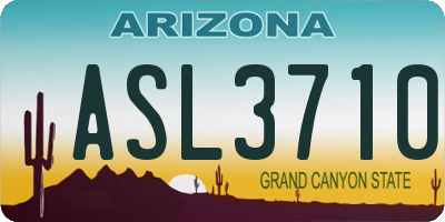 AZ license plate ASL3710