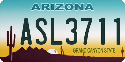 AZ license plate ASL3711