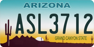 AZ license plate ASL3712