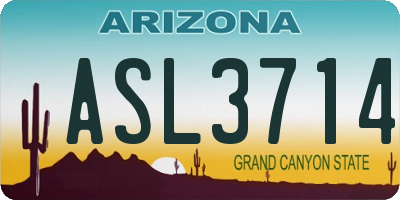 AZ license plate ASL3714