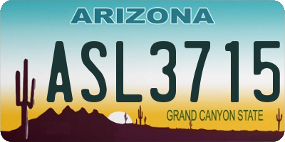 AZ license plate ASL3715
