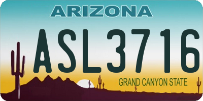 AZ license plate ASL3716