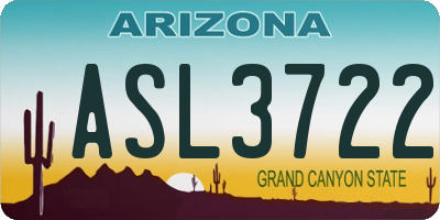 AZ license plate ASL3722
