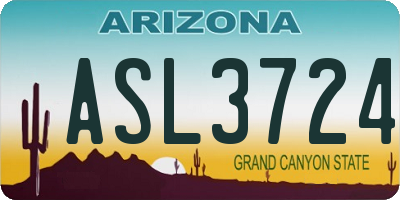 AZ license plate ASL3724