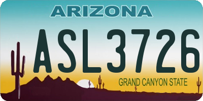 AZ license plate ASL3726