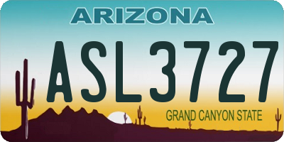 AZ license plate ASL3727
