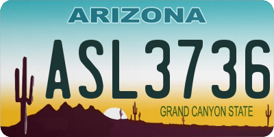 AZ license plate ASL3736