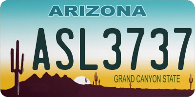 AZ license plate ASL3737
