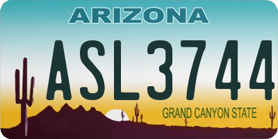 AZ license plate ASL3744
