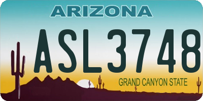 AZ license plate ASL3748