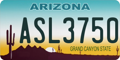 AZ license plate ASL3750