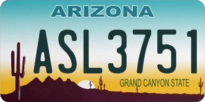 AZ license plate ASL3751