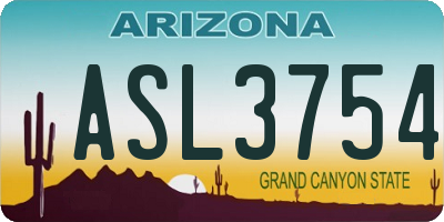 AZ license plate ASL3754